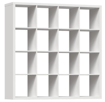 Стеллаж Фора, 16 полок, 147x147х38 см, белый
