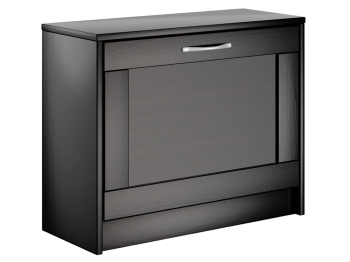 Обувница Сириус с 1 откидным ящиком, 60 х 25 х 49 см, черно-коричневая, ЛДСП, дуб венге