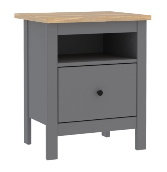 Тумба прикроватная Сага, с доводчиками, 51х41х62 см, серая/ясень