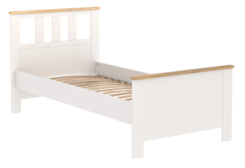 Кровать односпальная Сага, 90х200 см, белая/ясень