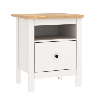 Тумба прикроватная Сага, с доводчиками, 51х41х62 см, белая/ясень