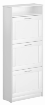 Обувница Сириус с 3 откидными ящиками, 60 х 25 х 143 см, ЛДСП, белая