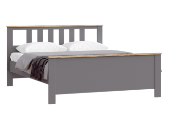Кровать двуспальная Сага, 160х200 см, серая/ясень