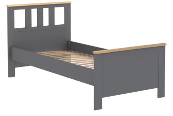 Кровать односпальная Сага, 90х200 см, серая/ясень