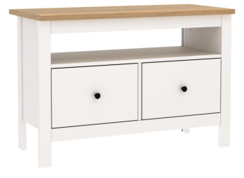 Тумба Сага, 2 ящика, 91х42х63 см, белая/ясень