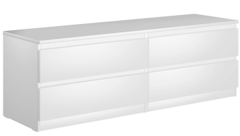 Комод Мальта, 4 ящика, горизонтальный, с доводчиками, 160х48х54 см, белый