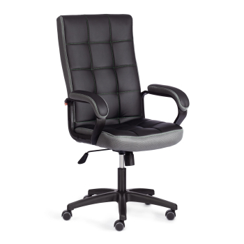 Кресло TRENDY (22), кож/зам/ткань, черный/серый, 36-6/12