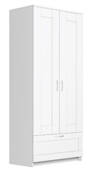 Шкаф Сириус, 2 двери и 1 ящик, 78х50х190 см, белый