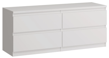 Тумба для ТВ Кастор, 4 ящика, 130х40х54 см, белая