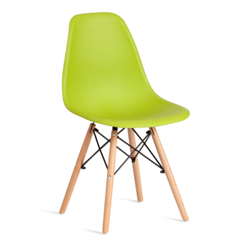 Стул CINDY (EAMES) (mod. 1801), дерево бук/металл/сиденье пластик, 45x51x82 см, Olive (оливковый)