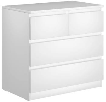 Комод Мальта, 2+2 ящика, с доводчиками, 80х48х76 см, белый