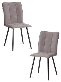 Стул обеденный Bari, LT, велюр, серый/черный, 29, 41х55х89 см