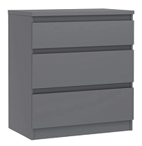 Комод Кастор, 3 ящика, 65х40х71 см, серый
