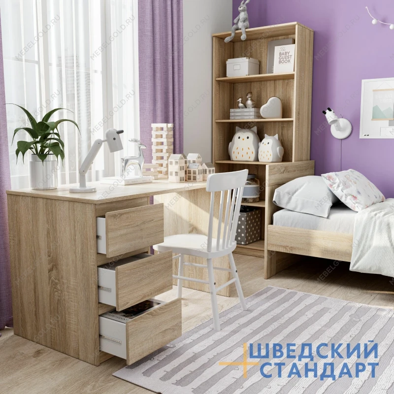 Стол письменный ГУД ЛАКК Кастор, 3 ящика, 116х65х75 см, белый | изображение 20