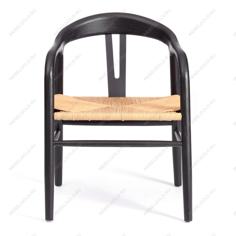 Стул VALI, дерево вяз/бечевка, черный, 50х46х77 см | изображение 4