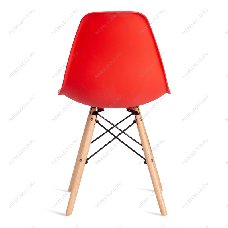 Стул CINDY (EAMES) (mod. 1801), дерево бук/металл/сиденье пластик, 45x51x82 см, Red (красный) | изображение 3