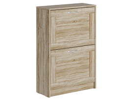 Обувница Сириусс 2 откидными ящиками, 60 х 25 х 89 см, ЛДСП, дуб сонома