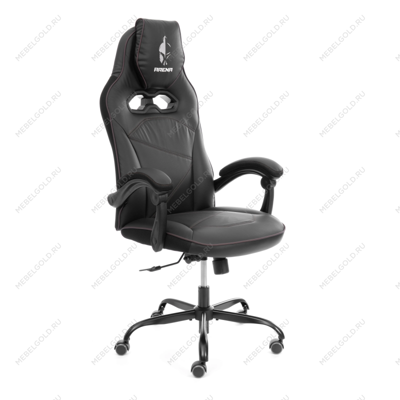 Кресло Arena metalBL, кож/зам, черный/черный карбон, 36-6/карбон черный