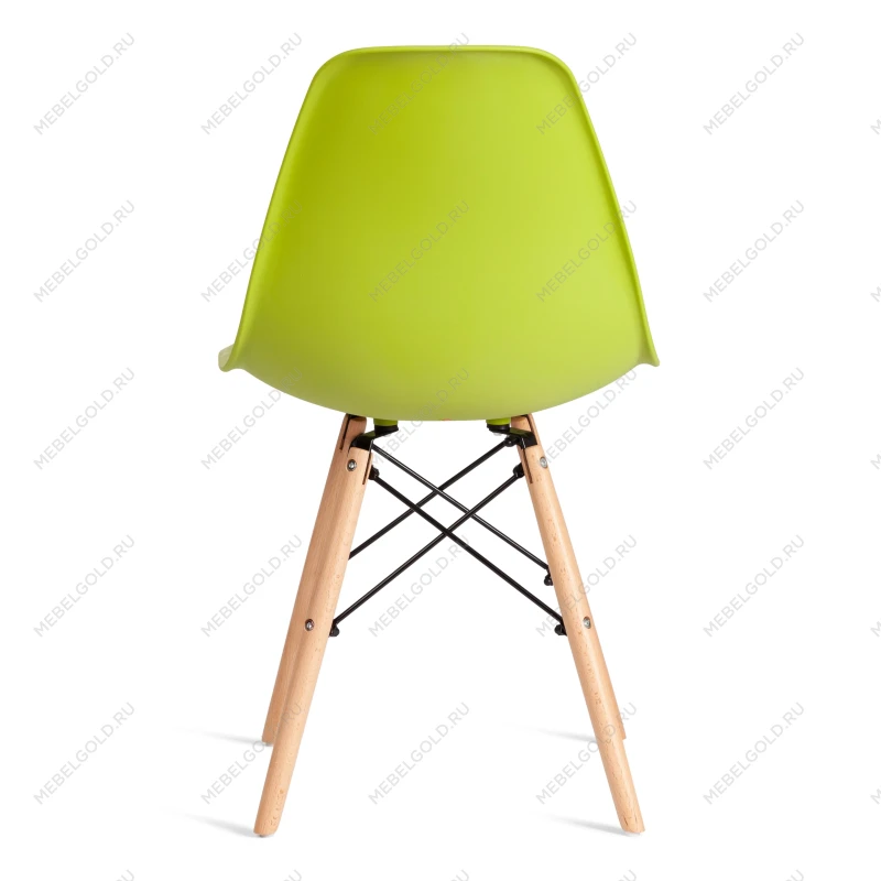 Стул CINDY (EAMES) (mod. 1801), дерево бук/металл/сиденье пластик, 45x51x82 см, Olive (оливковый) | изображение 3