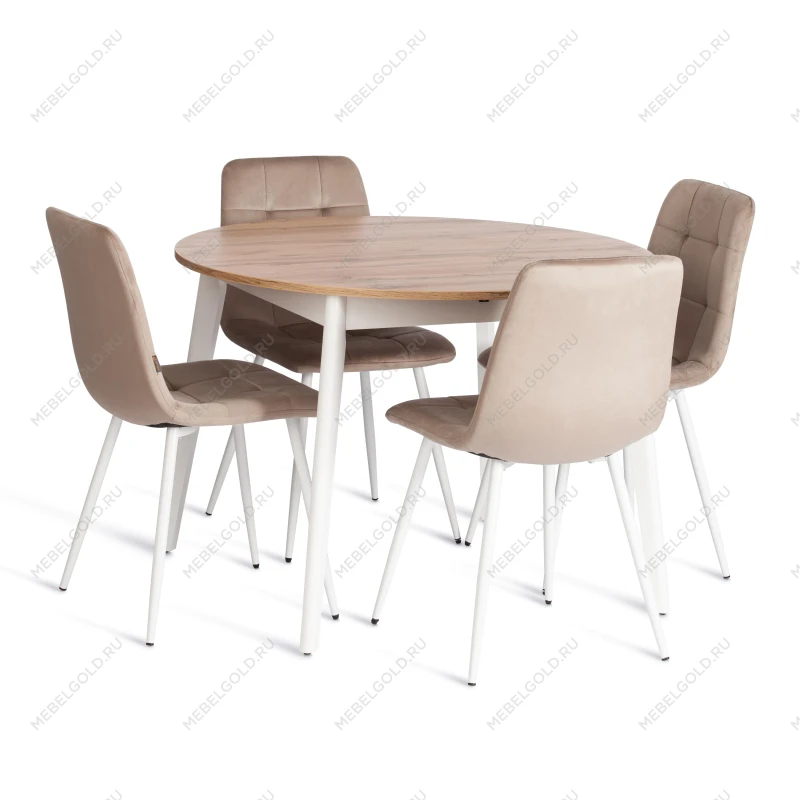 Стул CHILLY (mod. JSC-220), Велюр/металл, 44,5х52,5х88 см, Beige (бежевый) HLR8 / белый | изображение 5