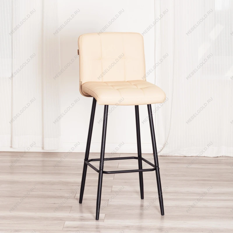 Барный стул Medeo/Медео, экокожа, бежевый, 45х56х113 см | изображение 14