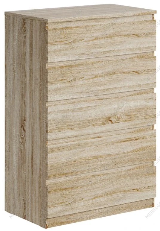 Комод Мальта 5 ящиков, с доводчиками, 80х48х121 см, дуб сонома