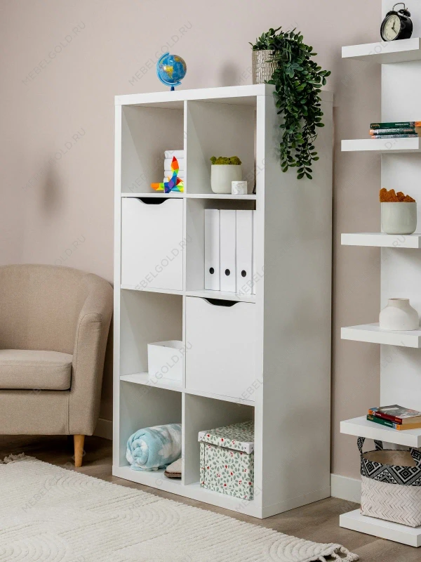 Модуль с дверцей для стеллажа ФОРА, 33х33х37, белый | изображение 3