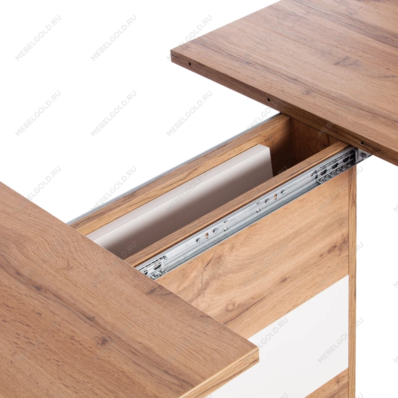 Стол обеденный SMART, ЛДСП, 105-140х68,6х75 см, Дуб вотан/Белый | изображение 7