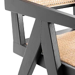 Кресло LOKI, дерево вяз/ротанг, черный, 50х50х84 см | изображение 6