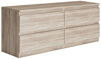 Тумба для ТВ Кастор, 4 ящика, 130х40х54 см, дуб сонома