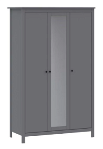Шкаф распашной Сага, 3 двери, 132х64х215 см, серый