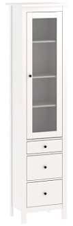 Шкаф с витриной Сага, 50х41х215 см, белый