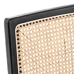 Стул MANI, дерево вяз, ротанг/ткань лен, металлический каркас, черный, 46х46х78 см | изображение 6