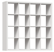 Стеллаж Фора, 16 полок, 147x147х38 см, белый