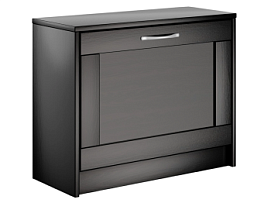 Обувница Сириус с 1 откидным ящиком, 60 х 25 х 49 см, черно-коричневая, ЛДСП, дуб венге