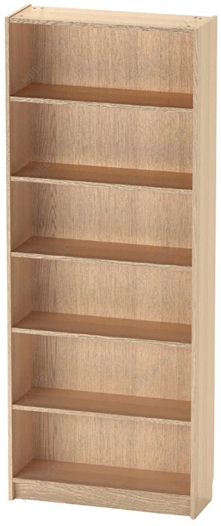 Стеллаж Варма, 6 полок, 78х198х28 см, шпон дуб, беленый