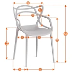 Стул Cat Chair (mod. 028), пластик, 53 x 59 x 82,5 см, белый (White C0057) | изображение 8
