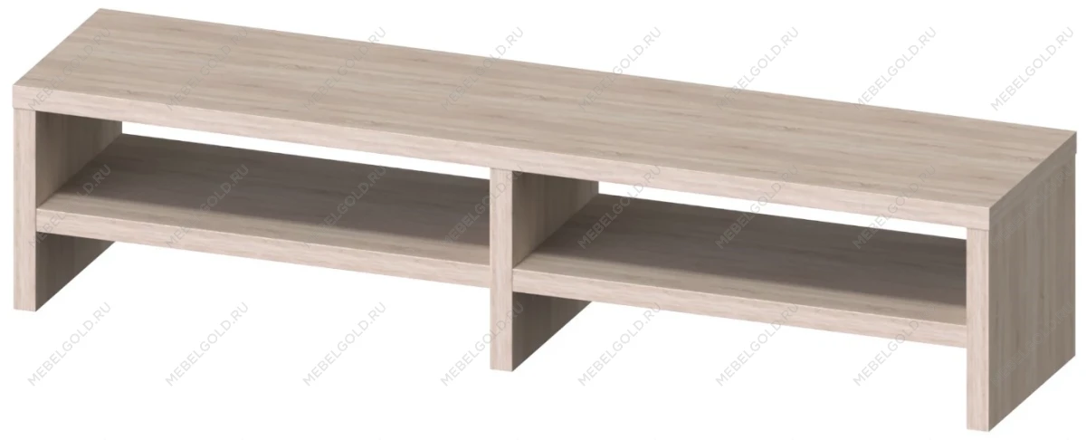 Тумба ТВ Энкель, 2 полки, 160х37x38 см, дуб беленый