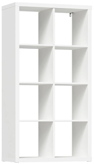 Стеллаж Фора, 8 полок, 77х147х38 см, белый