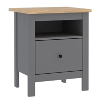 Тумба прикроватная Сага, с доводчиками, 51х41х62 см, серая/ясень