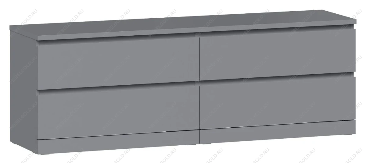 Комод Варма, 4 ящика, горизонтальный, 160х54х40 см, эмаль серая