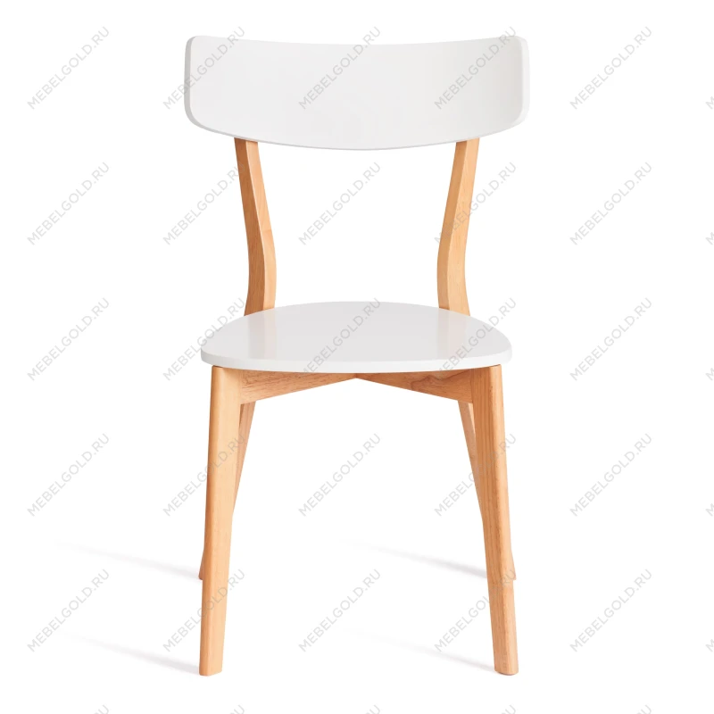Стул Claire, сиденье МДФ, опоры дерево гевея, белый / натуральное дерево, 48 x 49,5 x 81,5 x SH44см | изображение 4