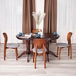 Стул DIAMANTE мягкое сидение, бук, 42x42x85см, коричневый, ткань wool dimgrey, серый | изображение 8