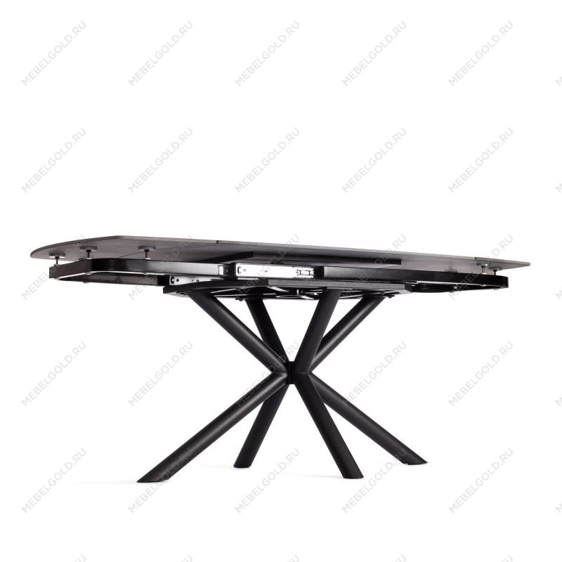 Стол обеденный Winston/Винстон, столешница керамика (матовая) /опоры металл, темно-серый/черный, (120+30+30)x80x75(+1) см | изображение 14