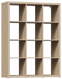 Стеллаж Фора, 12 полок, 112х147х38 см, дуб беленый