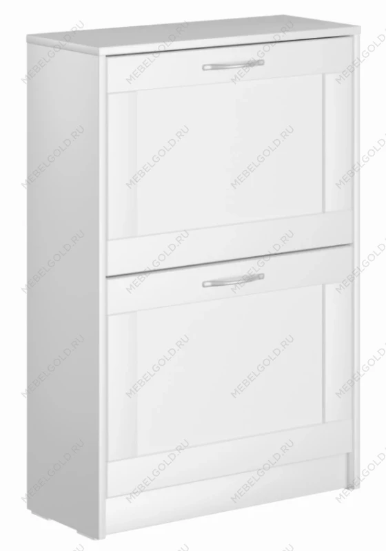 Обувница Сириус с 2 откидными ящиками, 60 х 25 х 89 см, ЛДСП, белая