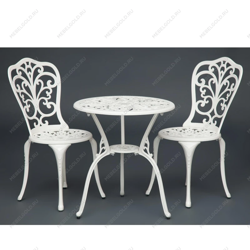 Комплект Secret De Maison Romance (стол +2 стула), алюминиевый сплав, D60/H67, 53х41х89см, butter white | изображение 3