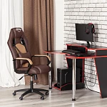 Кресло DRIVER (22), кож/зам/ткань, коричневый/бронза, 36-36/TW-21 | изображение 19