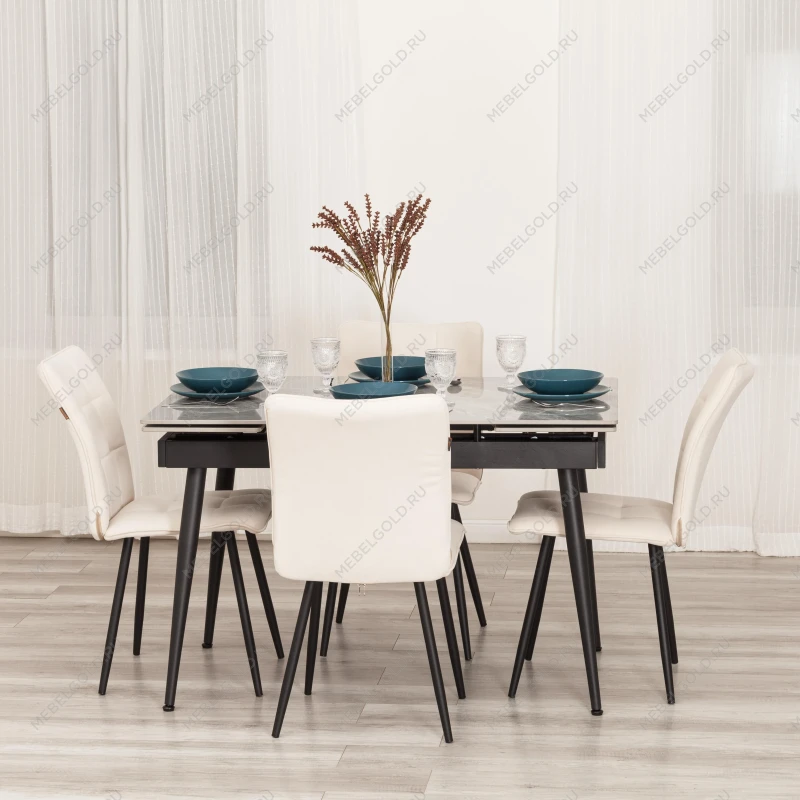 Стул обеденный Bari, LT, велюр, молочный/черный, 4, 41х55х89 см | изображение 10