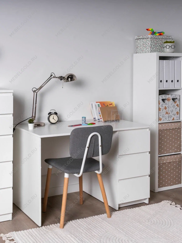 Стол письменный ГУД ЛАКК Кастор, 3 ящика, 116х65х75 см, белый | изображение 7